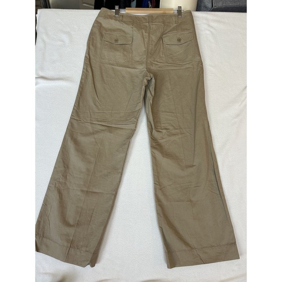 Talbots Pants NWT size 14 Khaki Heritage Flat Front Straight Leg linen blend - Picture 8 of 9